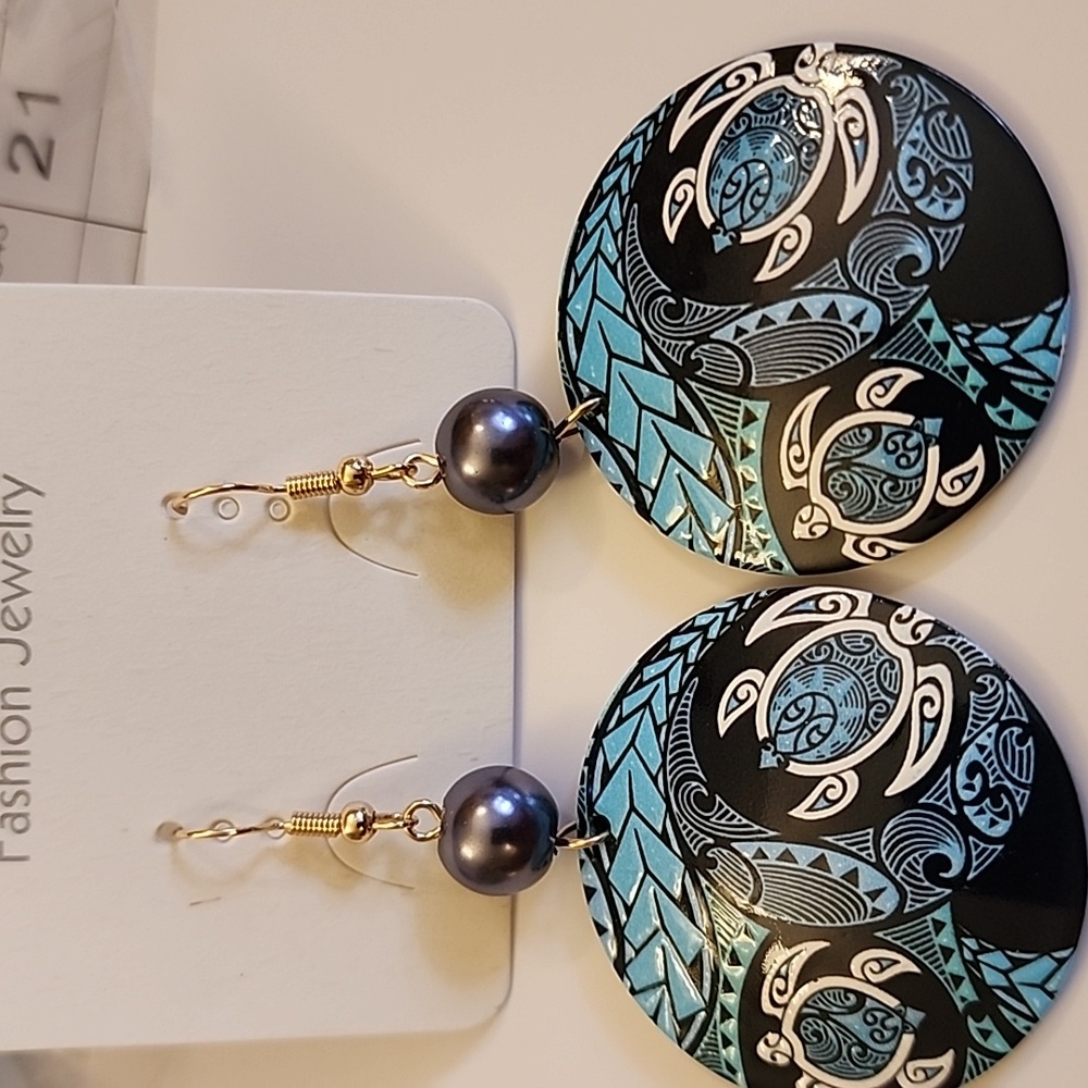 TURTLE EARRINGS Acrylic Colorful  ZINC ALLOY Post